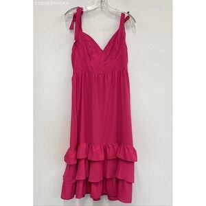 Sofia Jeans Hot Pink by Sofia Vergara Tiered Ruffled Dress‎ - Size XL